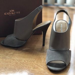 Coach Leather &Suede Smoke Pumps